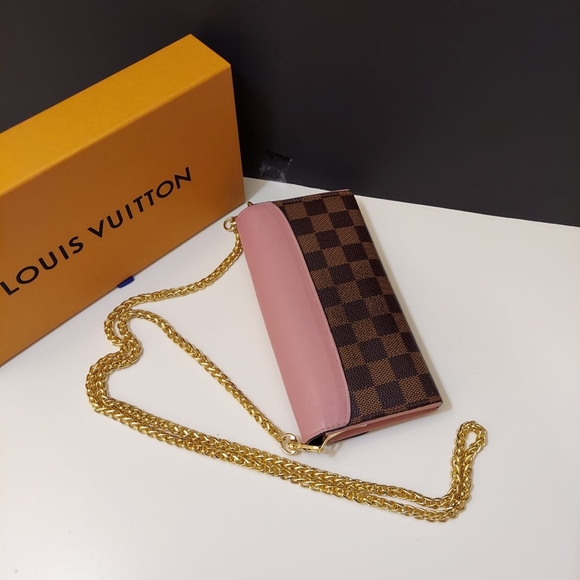 ✨ Louis Vuitton ✨ damier ebene Normandy long wallet converted to crossbody - Picture 9 of 16